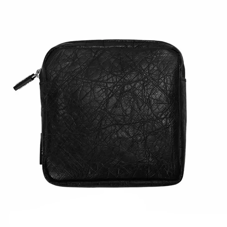 Foldable Black Tyvek Cosmetics Case Bag