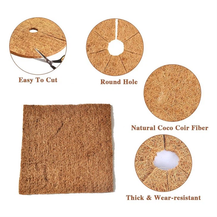 Square Shaped Natural Coir Mulch Mats For Plant Cover